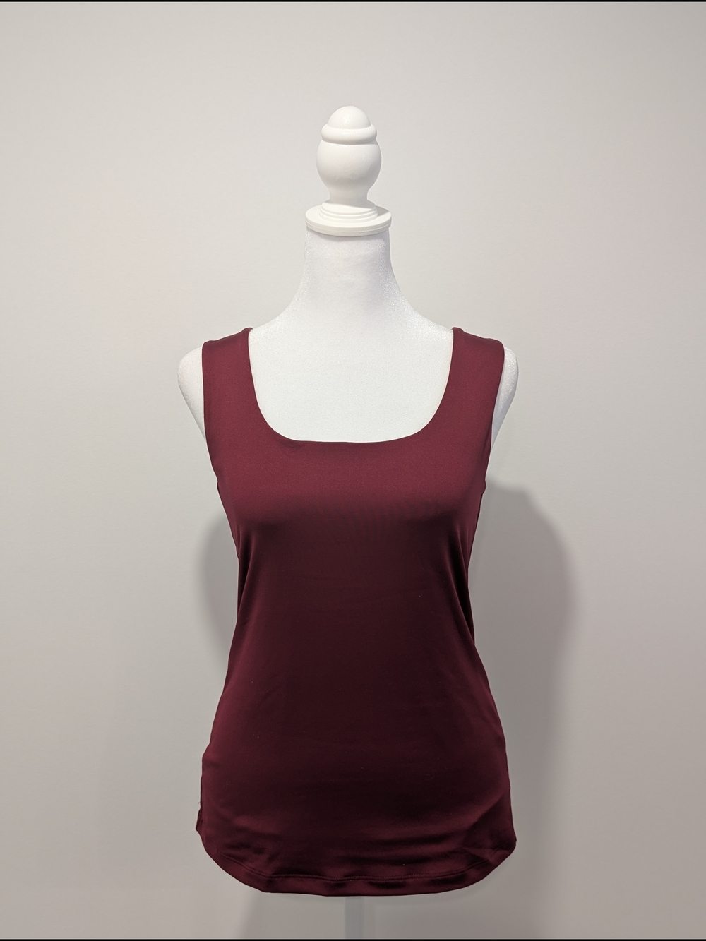 Dynamite Dark Red Square Neck Tank Top — Wine